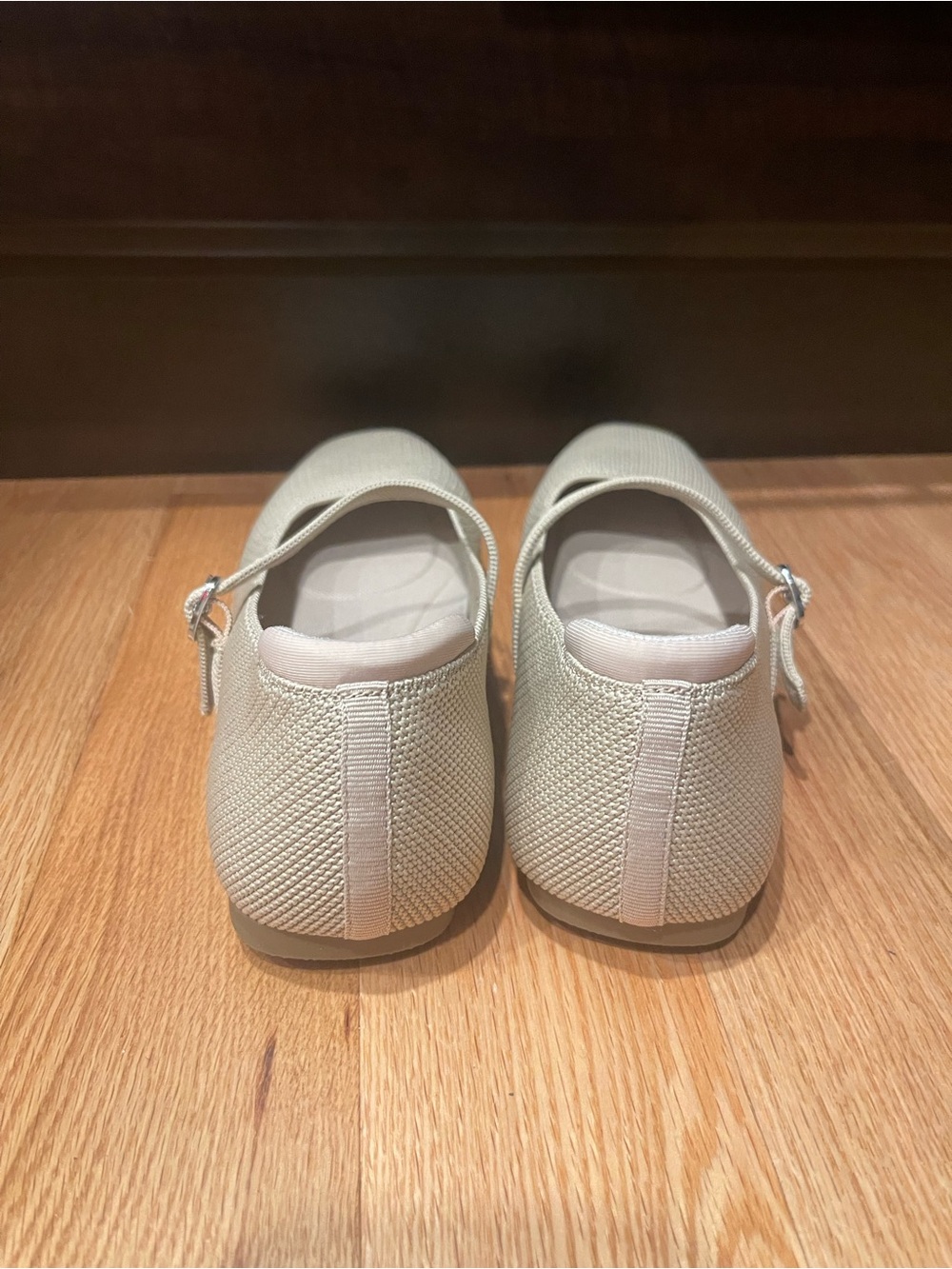Kids Neutral Beige Mary Jane Shoes